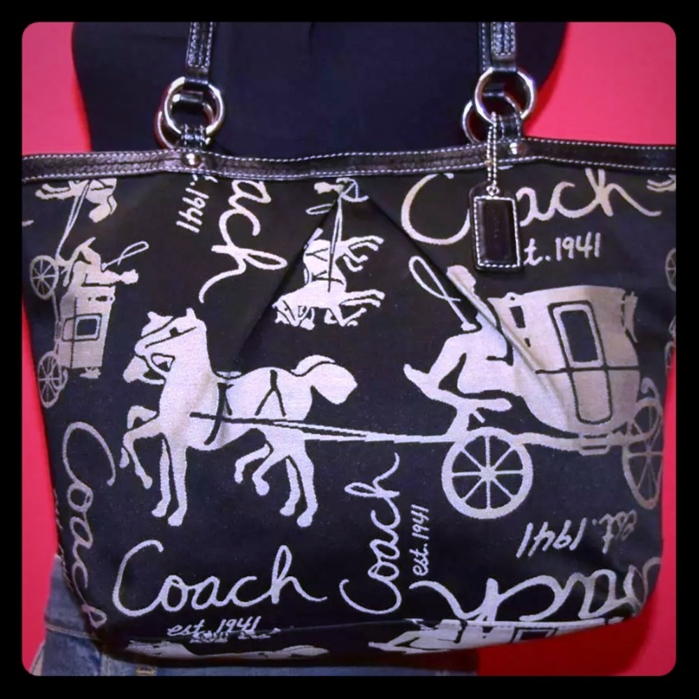Gorgeous COACH Horse & Carriage Pleated Bag